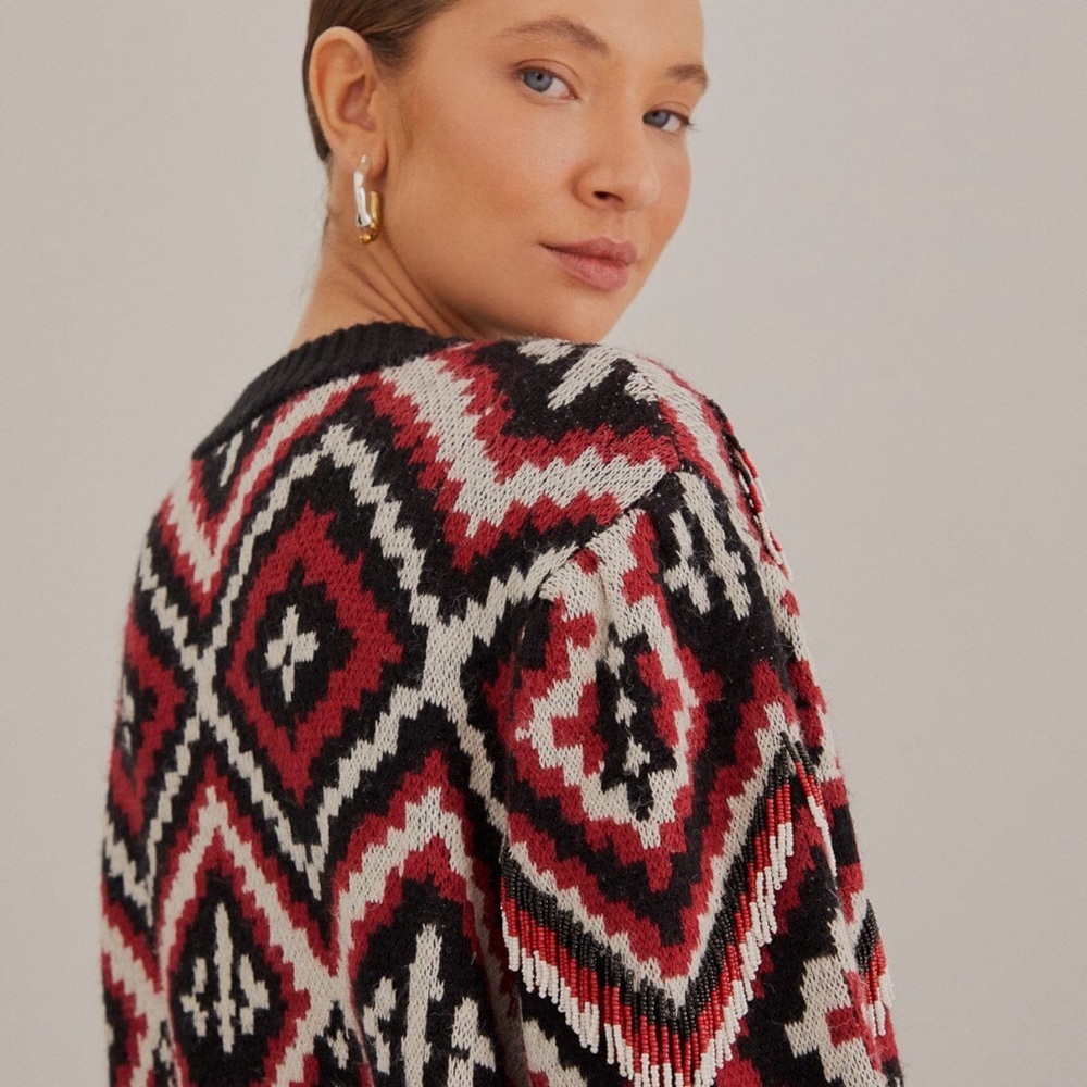 Farm Rio Rauti Beaded Knit Sweater - Picture 7 of 11